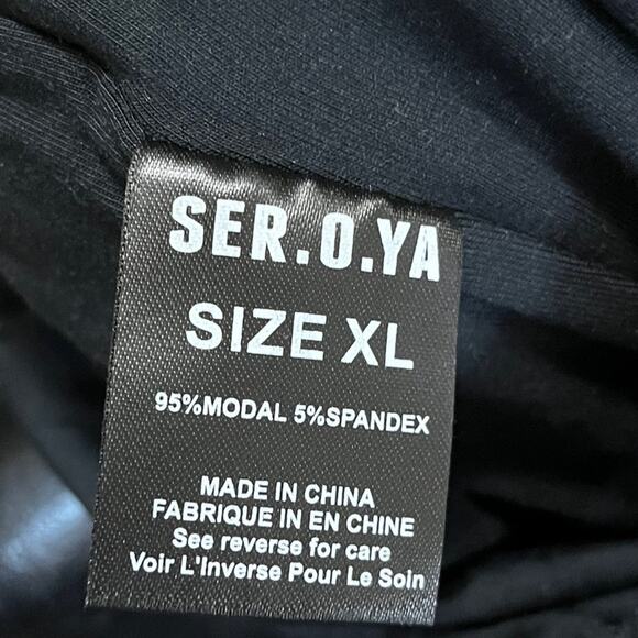 NWT SER•O•YA Black Bodycon Cutouts Midi Stretchy Eden Dress Size XLarge - Picture 8 of 14